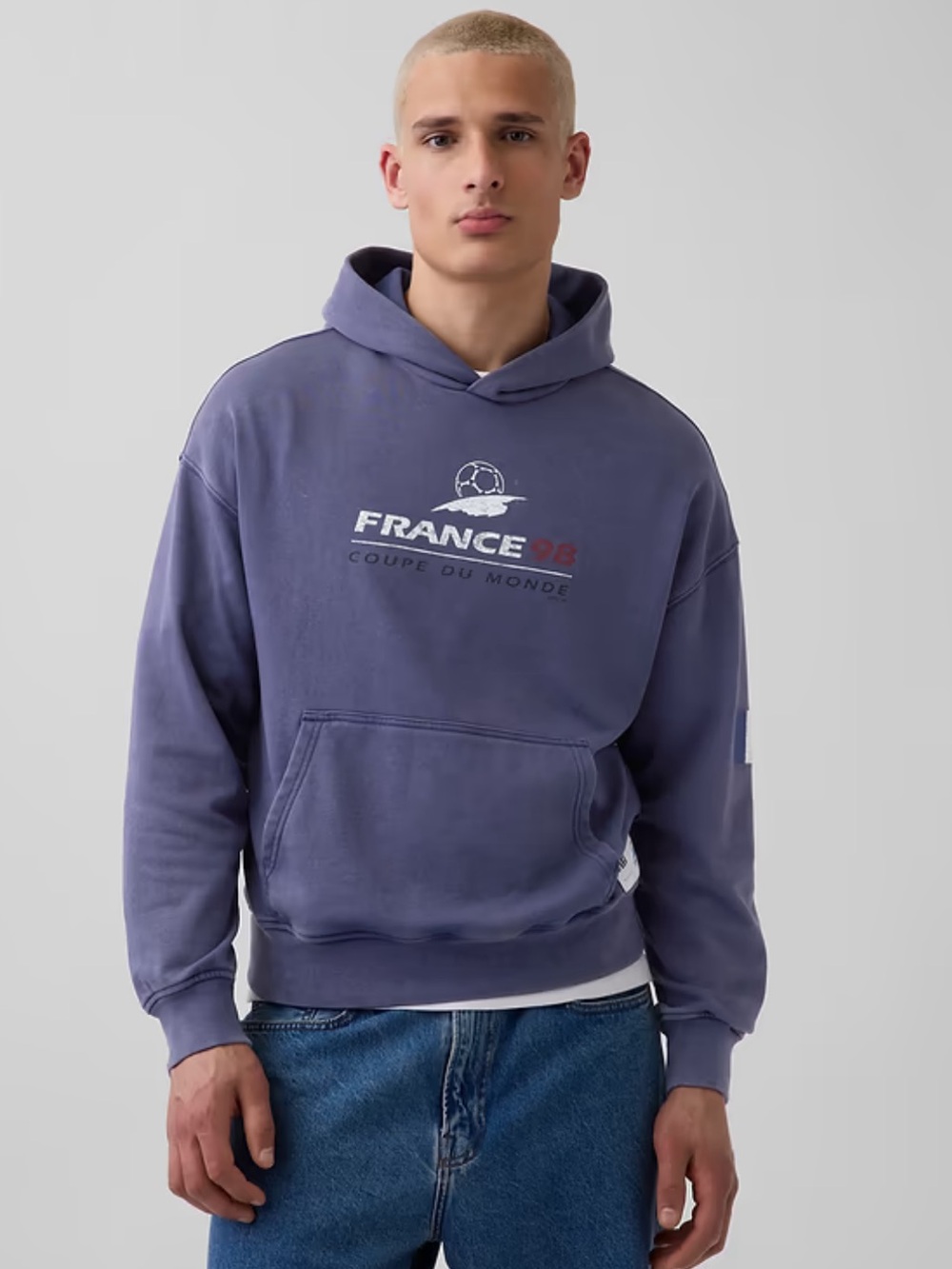 New! GAP ⚽️🥅🇫🇷France 98 Graphic Oversized Hoodie UNISEX size M - Picture 1 of 7